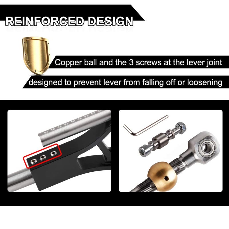 RYANSTAR RACING RYANSTAR Shifter Extender Adjustable Short Shifter Compatible with Ciciv CRX Del Sol Acura Integra B or D Series Engine Black - Image 4